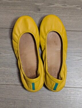 Tieks by Gavrieli Mustard Yellow Soft Full-grain Nappa Leather Ballet Flats•7💛